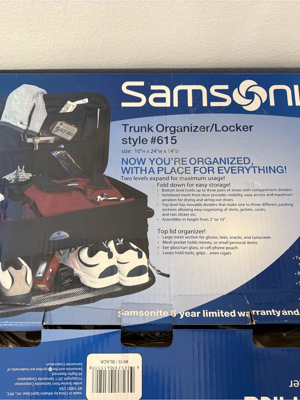 Samsonite Black and Blue Trunk Organizer Locker Style